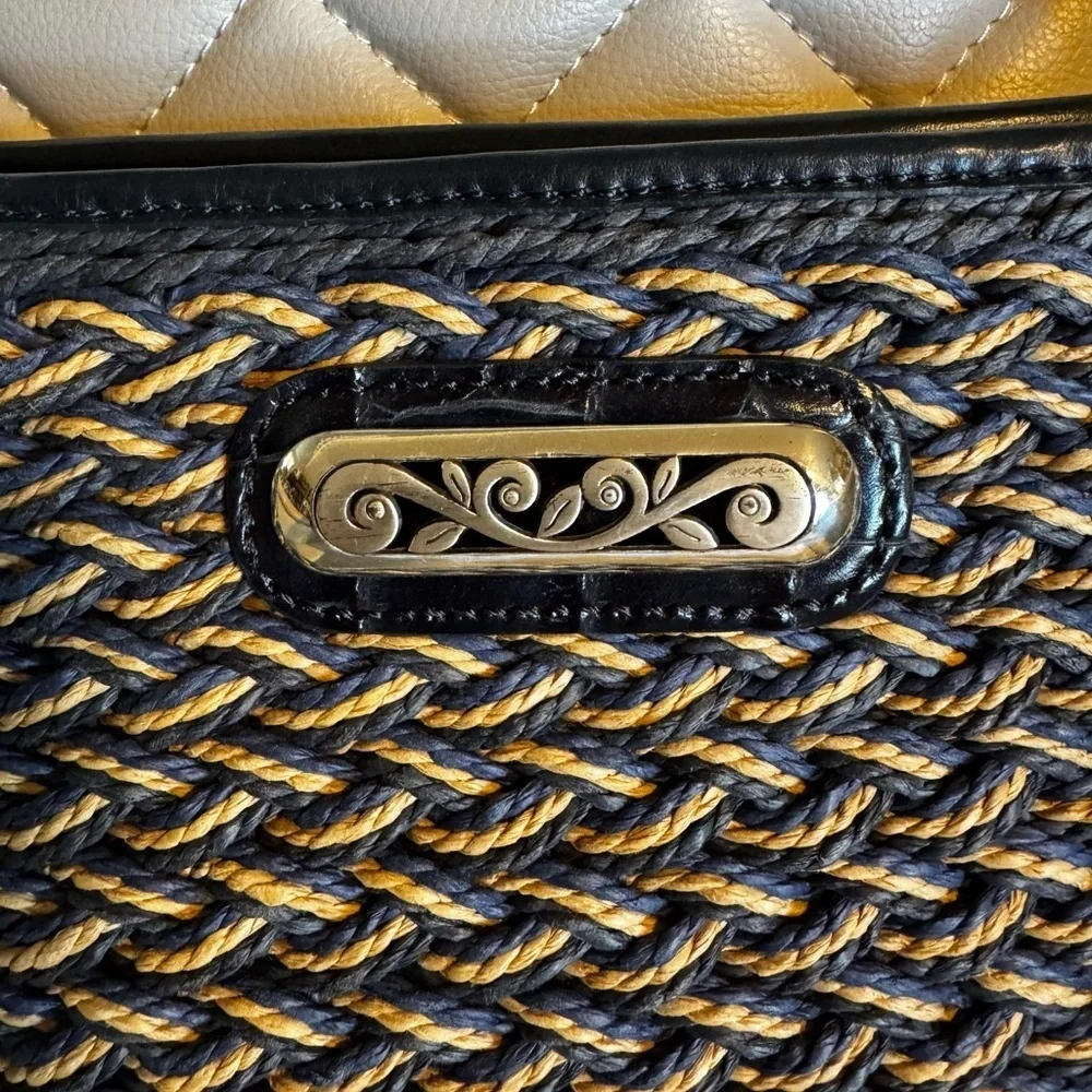 *Summer Clean Out* Brighton Blue and Tan Woven Crossbody Bag - Picture 2 of 5